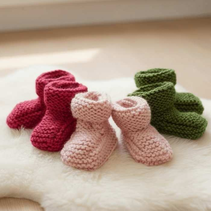 Babbucce neonato in lana merinos